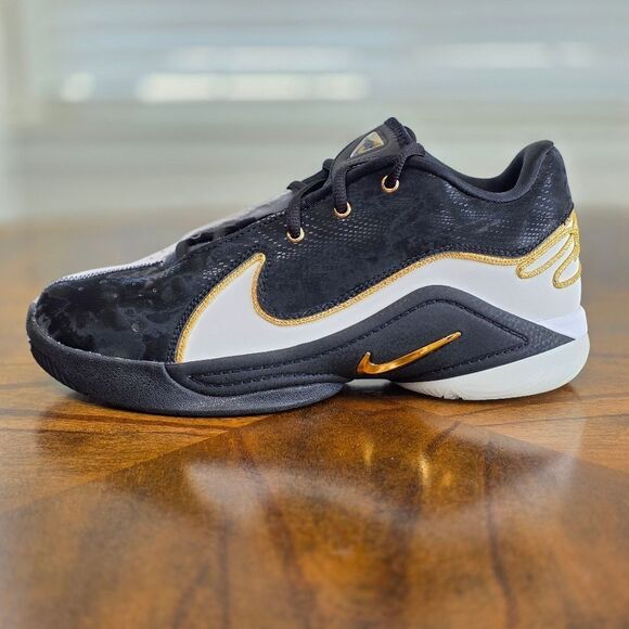 Nike LeBron XXII BHM Black White Basketball Shoes Gold HV8616-100 Women's 8.5 LE - Picture 7 of 16